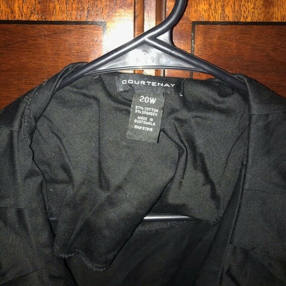 Courtenay Black Spandex Stretch Button Down Blazer Jacket 20W Cuff Sleeves - Picture 3 of 9